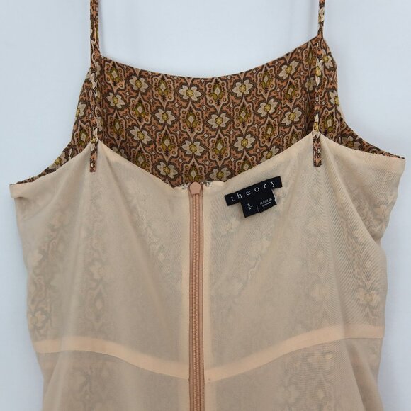 Theory Dafeon Silk Swing Dress Small Petite Tiered Asymmetric Romantic Fairycore - Picture 10 of 12